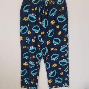 Sesame Street Cookie Monster Navy Blue Pajama Pants Adult XL Unisex Loungewear